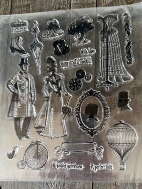 Vintage Unbranded Silicone Clear Stamp Sheet Victorian